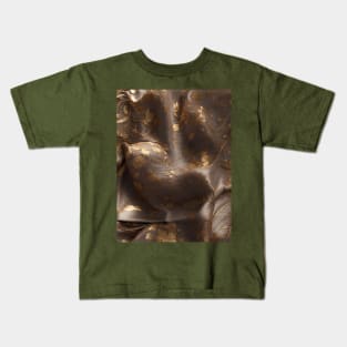 Luxurious gold sequin silk textile Kids T-Shirt